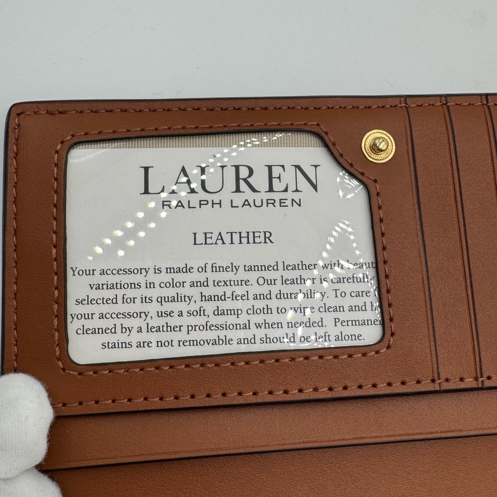 Lauren Ralph Lauren Brown Saffiano Leather Continental Wallet - Picture 6 of 8
